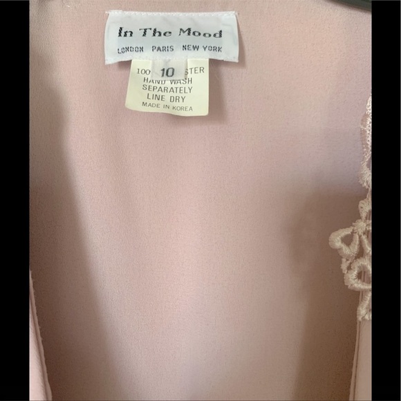 VTG mauve midi dress szS/M 70s In The Mood pleated secretary lace office vintage - Picture 4 of 10